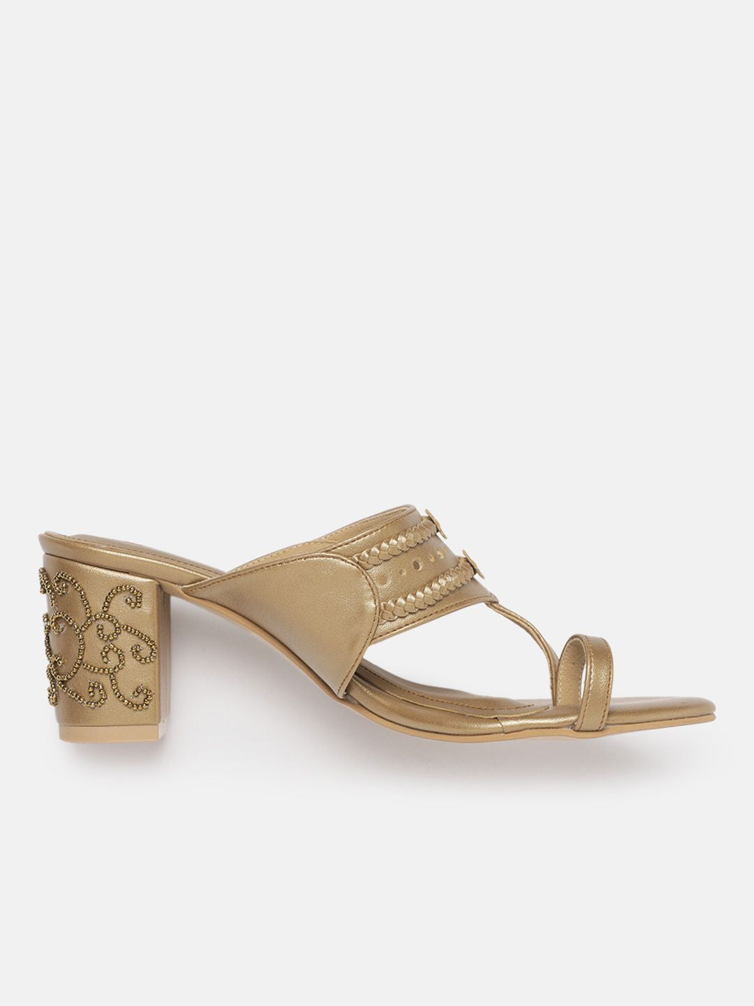 House of Pataudi Ethnic Embellished Block Heel
