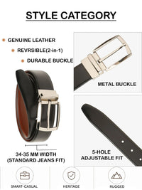 Teakwood Leathers Men Textured Leather Reversible Belt