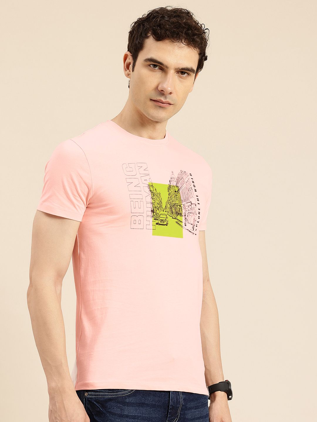 Being Human People and Places Printed Pure Cotton T-shirt