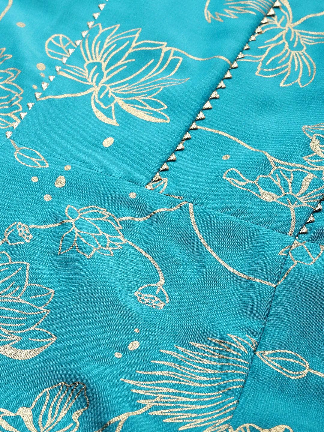 Anouk Shoulder Straps Gotta Patti Detail Floral Printed A-Line Kurta