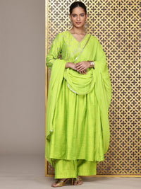 House of Pataudi Floral Embroidered Sequinned Jashn Kurta with Palazzos & Dupatta