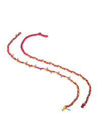 NVR Unisex Multicolor Artificial Beads Thread Rakhi with Roli Chawal Chandan Mishri