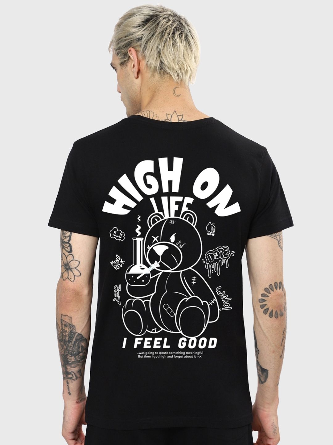 Bewakoof Men Pure Cotton Black Typography Printed T-shirt