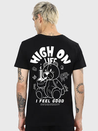 Bewakoof Men Pure Cotton Black Typography Printed T-shirt