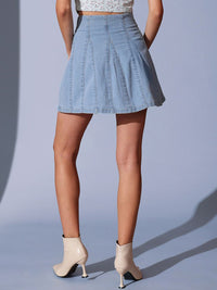 STREET 9 Woven Design High Waist Mini Skirt