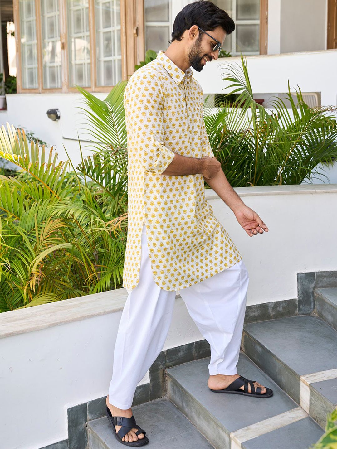 See Designs Ethnic Motif Printed Shirt Collar Pure Cotton Kurta