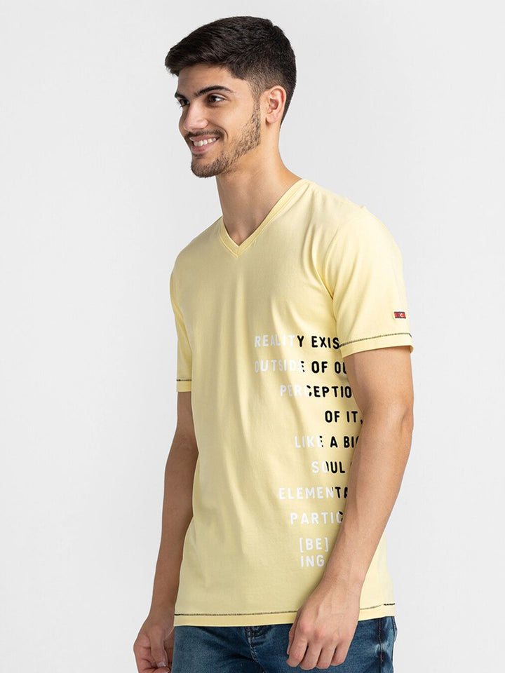 Being Human Typography Printed V-Neck T-shirt
