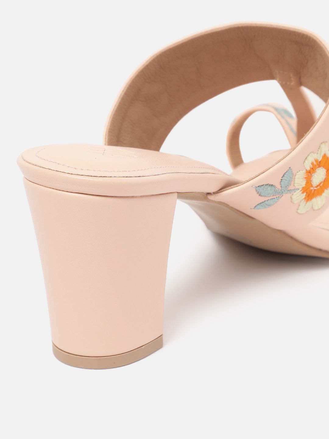 House of Pataudi Floral Embroidered Block Heels