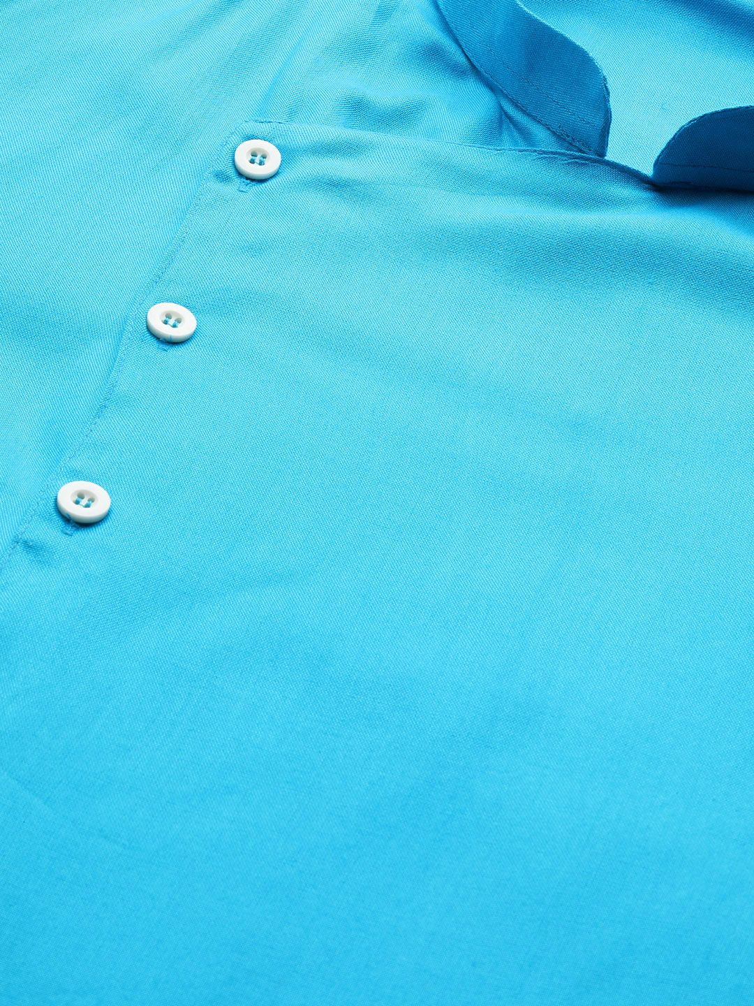 SOJANYA Men Blue Solid A-Line Kurta