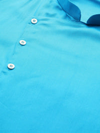 SOJANYA Men Blue Solid A-Line Kurta