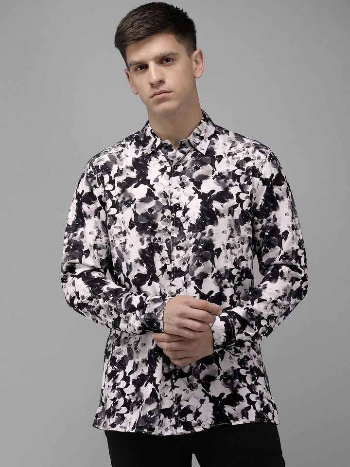 THE BEAR HOUSE Ardor Edition Slim Fit Floral Printed Opaque Casual Shirt