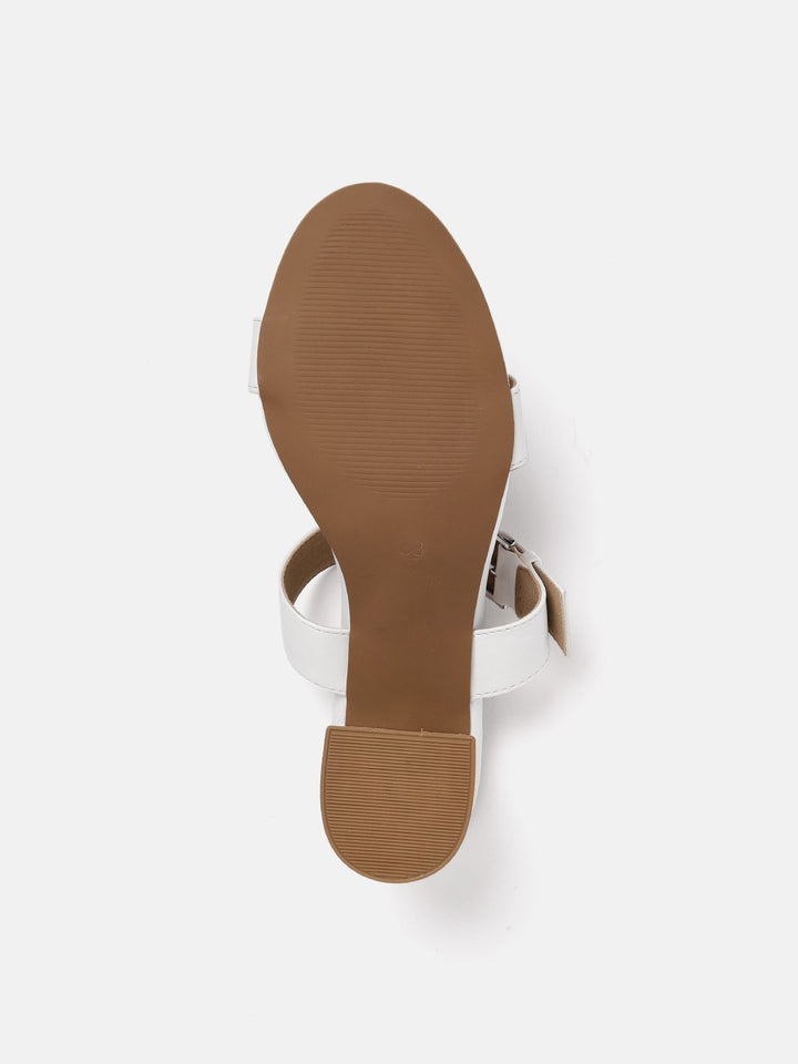 Lino Perros Block Heels with Buckles Detail