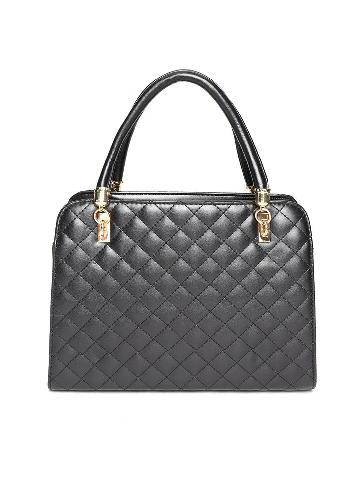 Lino Perros Black Quilted Solid Handheld Bag