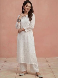 Rumah Wanita Chikankari Sulam Kurta Chikankari