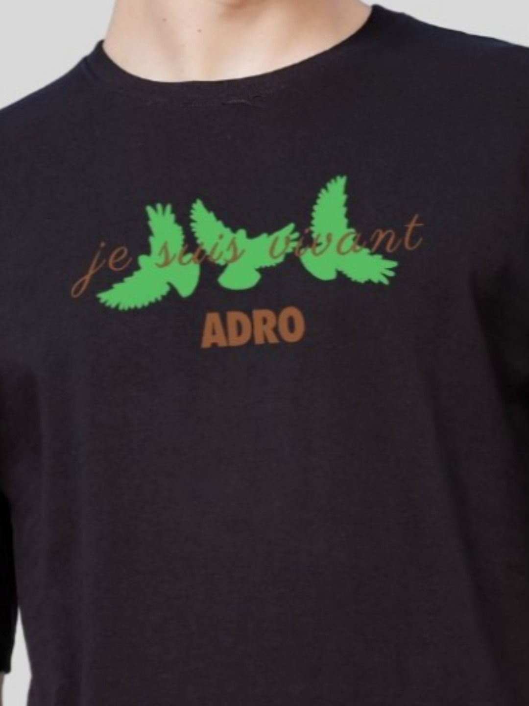 ADRO Men Typography Printed Applique T-shirt