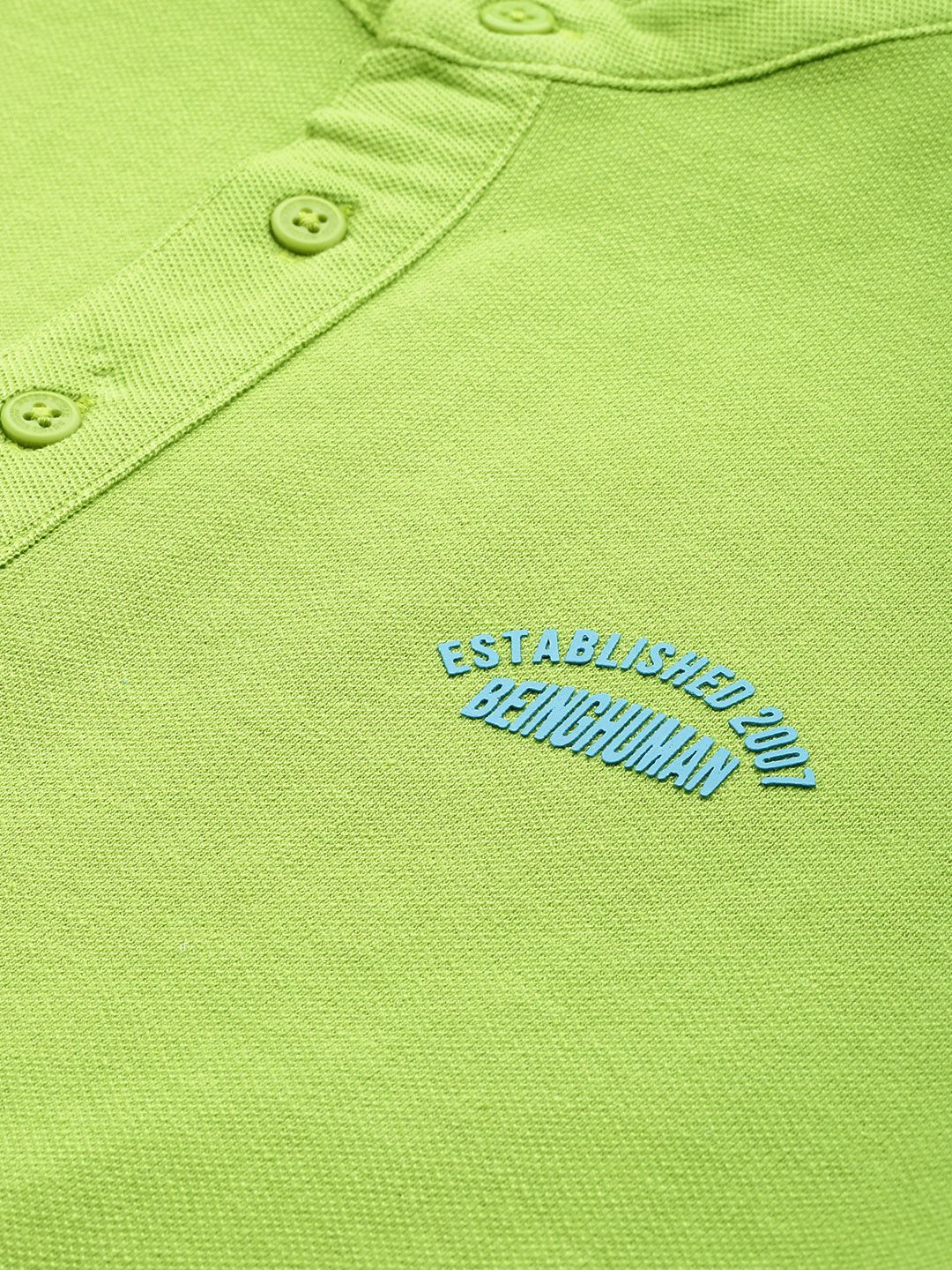 Being Human Henley Neck Pure Cotton T-shirt