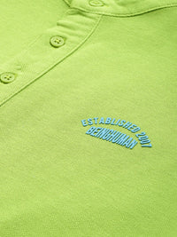 Being Human Henley Neck Pure Cotton T-shirt