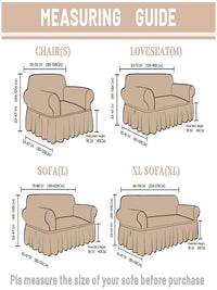 Cortina Brown Sarung Sofa 1 Tempat Duduk Boleh Renggang dengan Skirt