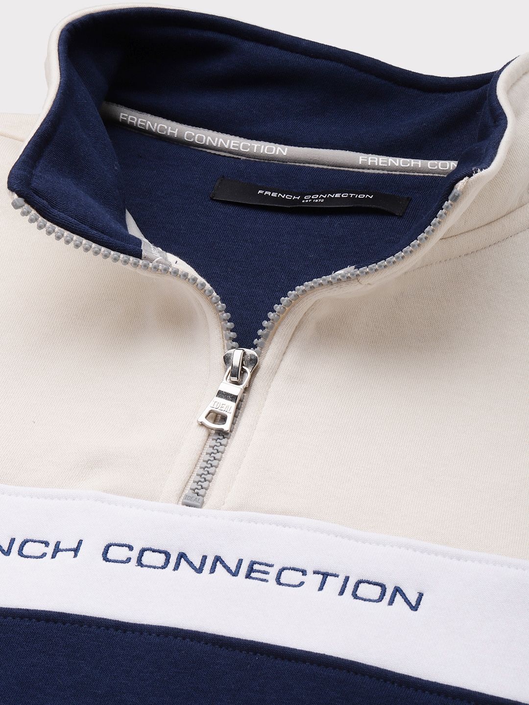 French Connection Colourblocked Mock Collar Sweatshirt