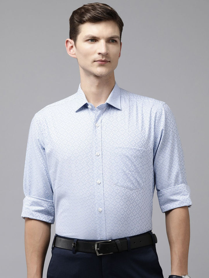 Park Avenue Men Grid Tattersall Checked Pure Cotton Formal Shirt