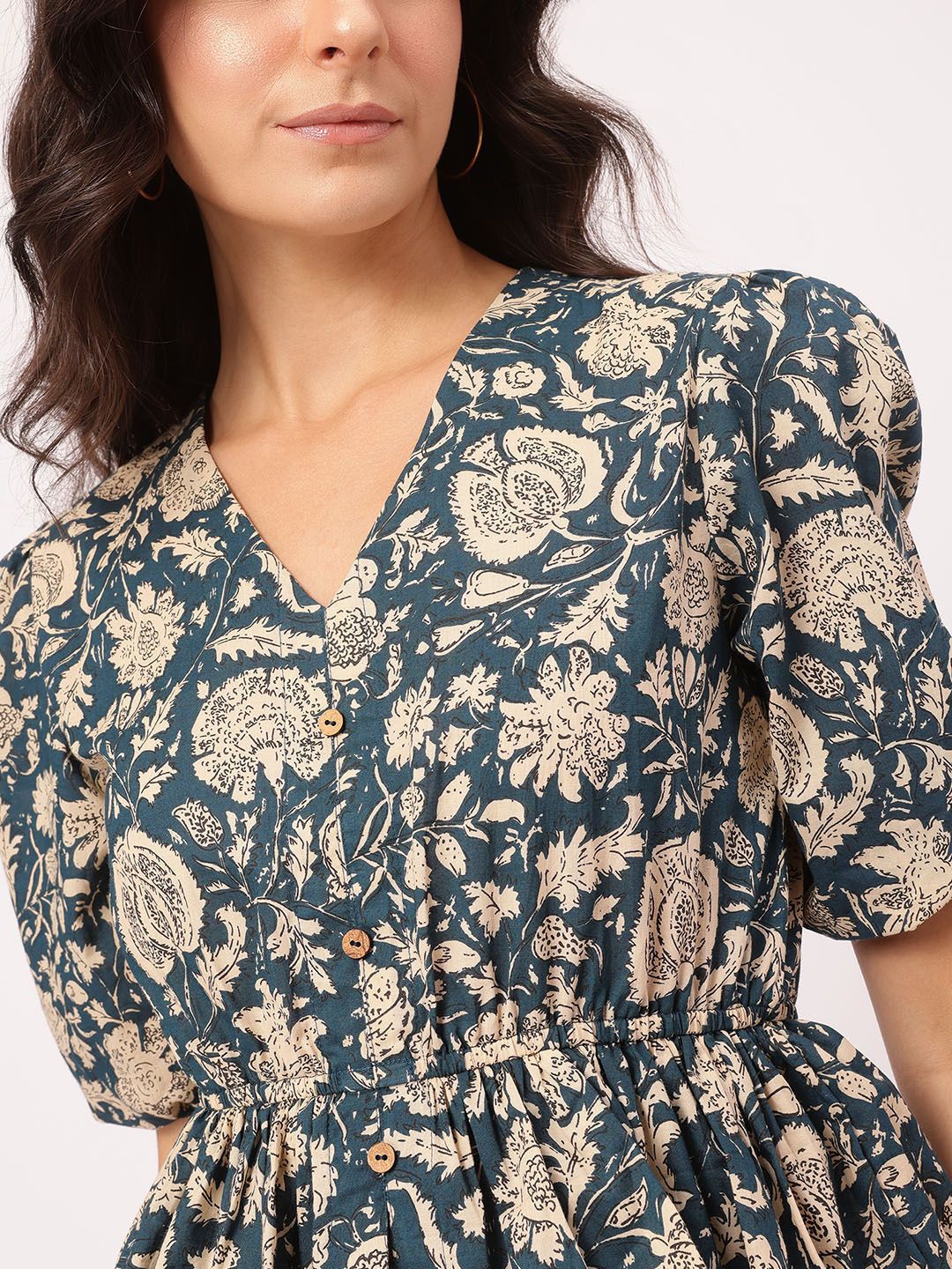 DressBerry Laid-Back Luxe Indie Floral Cinched Waist Top