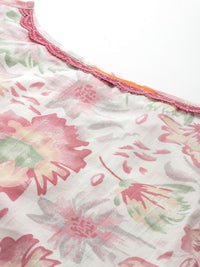 Indo Era Floral Printed Pure Cotton Kurta with Trousers