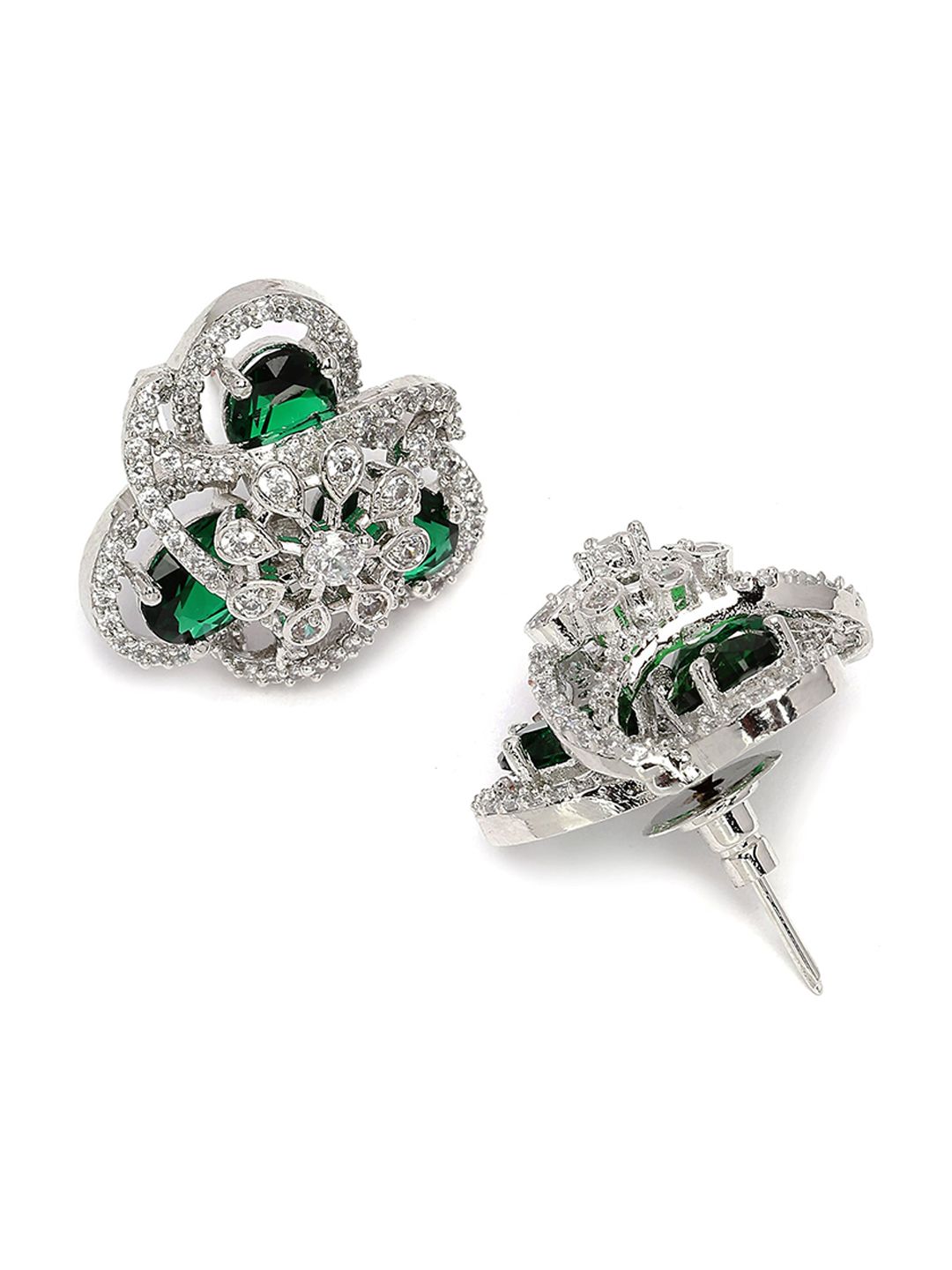 KARATCART Silver Plated Studs Earrings