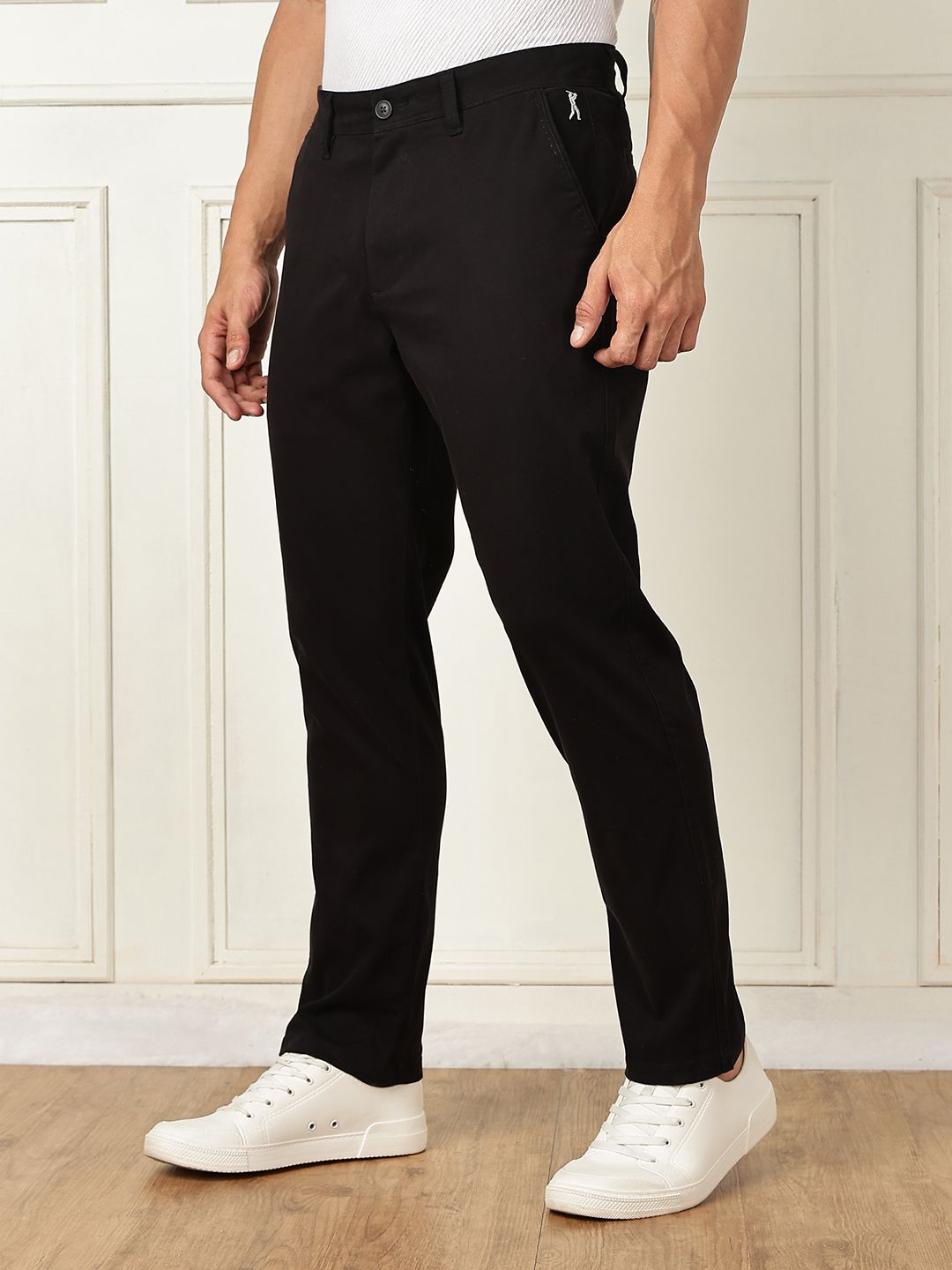 Thomas Scott Men pepejal Smart Straight Fit Mid-Rise Casual Chinos