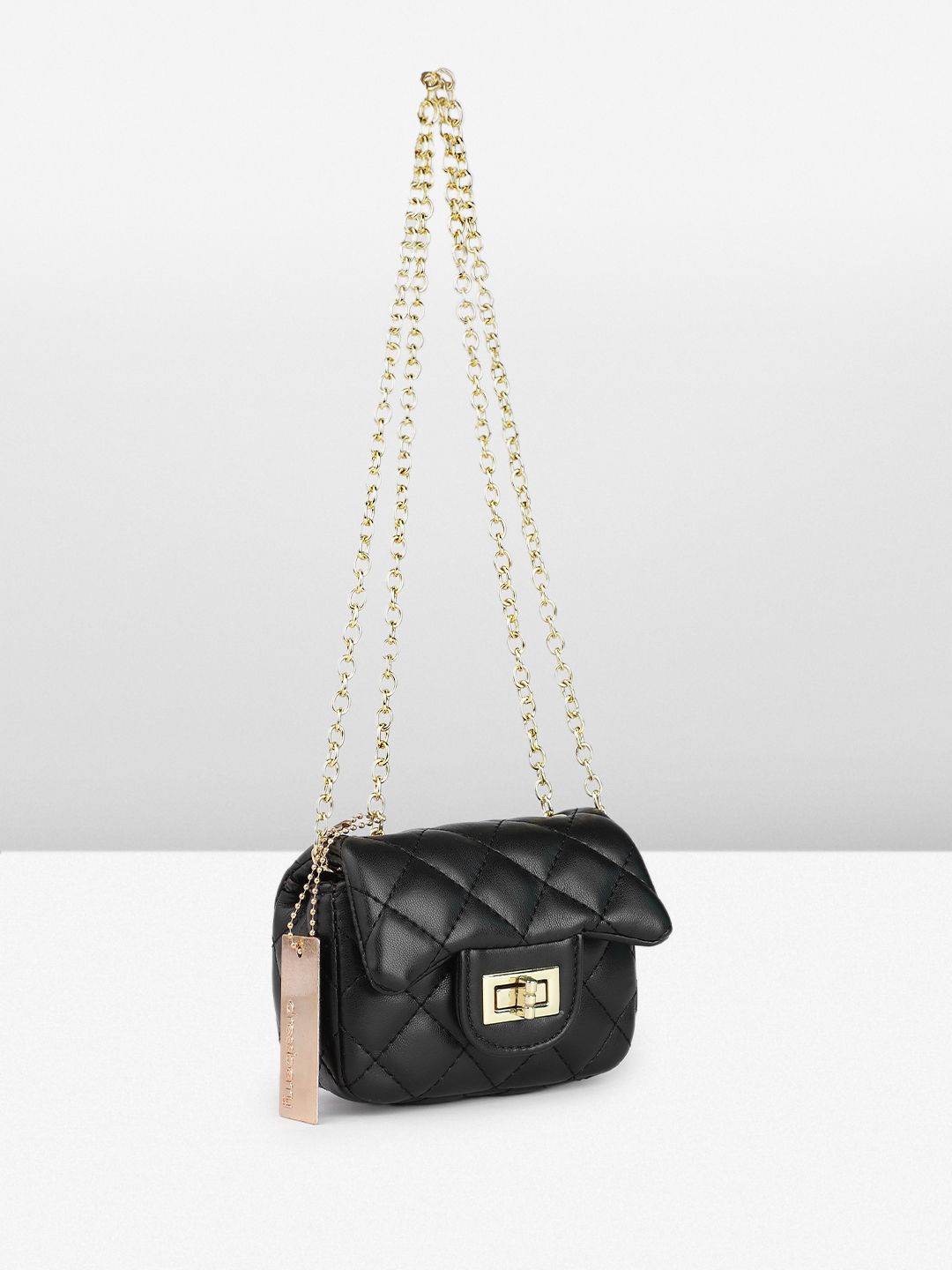 DressBerry Textured Miniature Shoulder Bag with Quilted