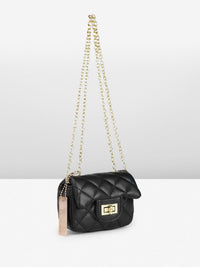 DressBerry Textured Miniature Shoulder Bag with Quilted
