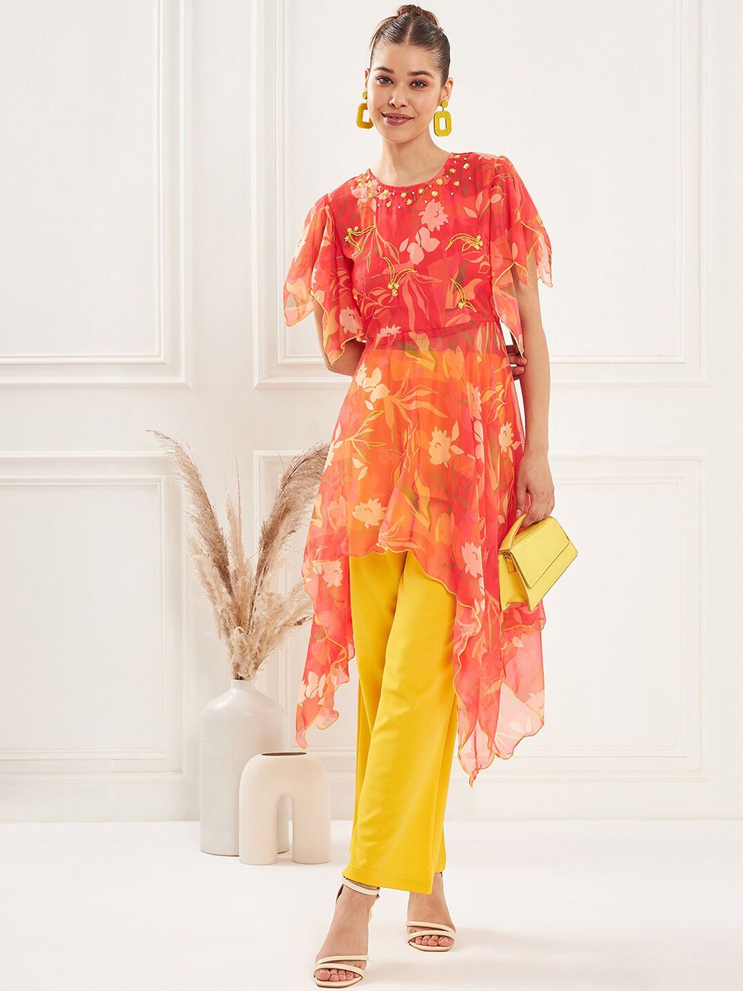 Antheaa Embellished Asymmetrical Tunic & Trouser