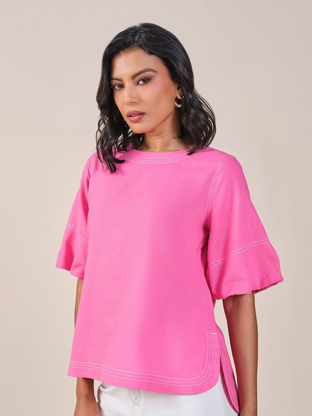 AND Round Neck Solid Top