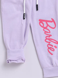 Happy Faces Girls Pure Cotton Barbie Printed T-shirt with Joggers