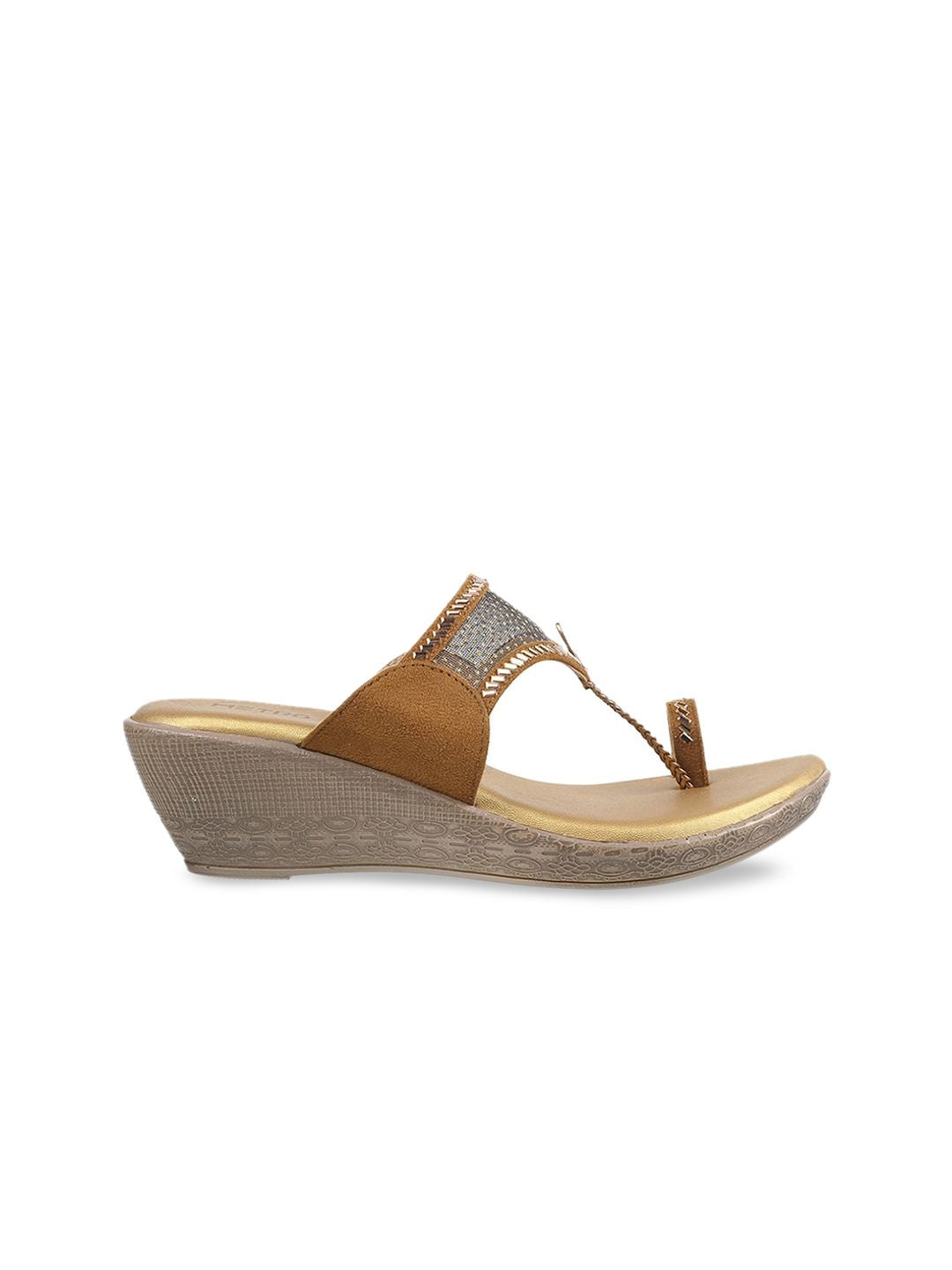 Metro Open Back Embellished Wedge Heels