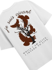 ADRO Men Printed Extended Sleeves Raw Edge T-shirt