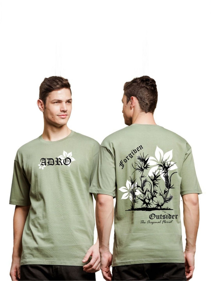 ADRO Men Graphic Printed Round Neck Cotton Oversized T-Shirt