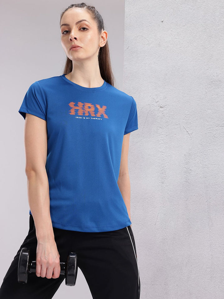 HRX by Hrithik Roshan Couple Collection Brand Logo Printed Rapid-Dry Training T-shirt