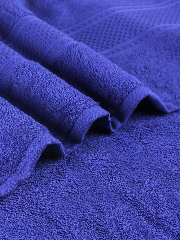 MYTRIDENT Mustard  Blue 2 Pieces 450 GSM Pure Cotton Bath Towel