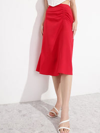 DressBerry The New Minimalism Ruched Knee Length A-Line Skirt