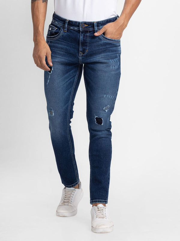 SPYKAR Men Kano Skinny Fit Mildly Distressed Light Fade Stretchable Jeans