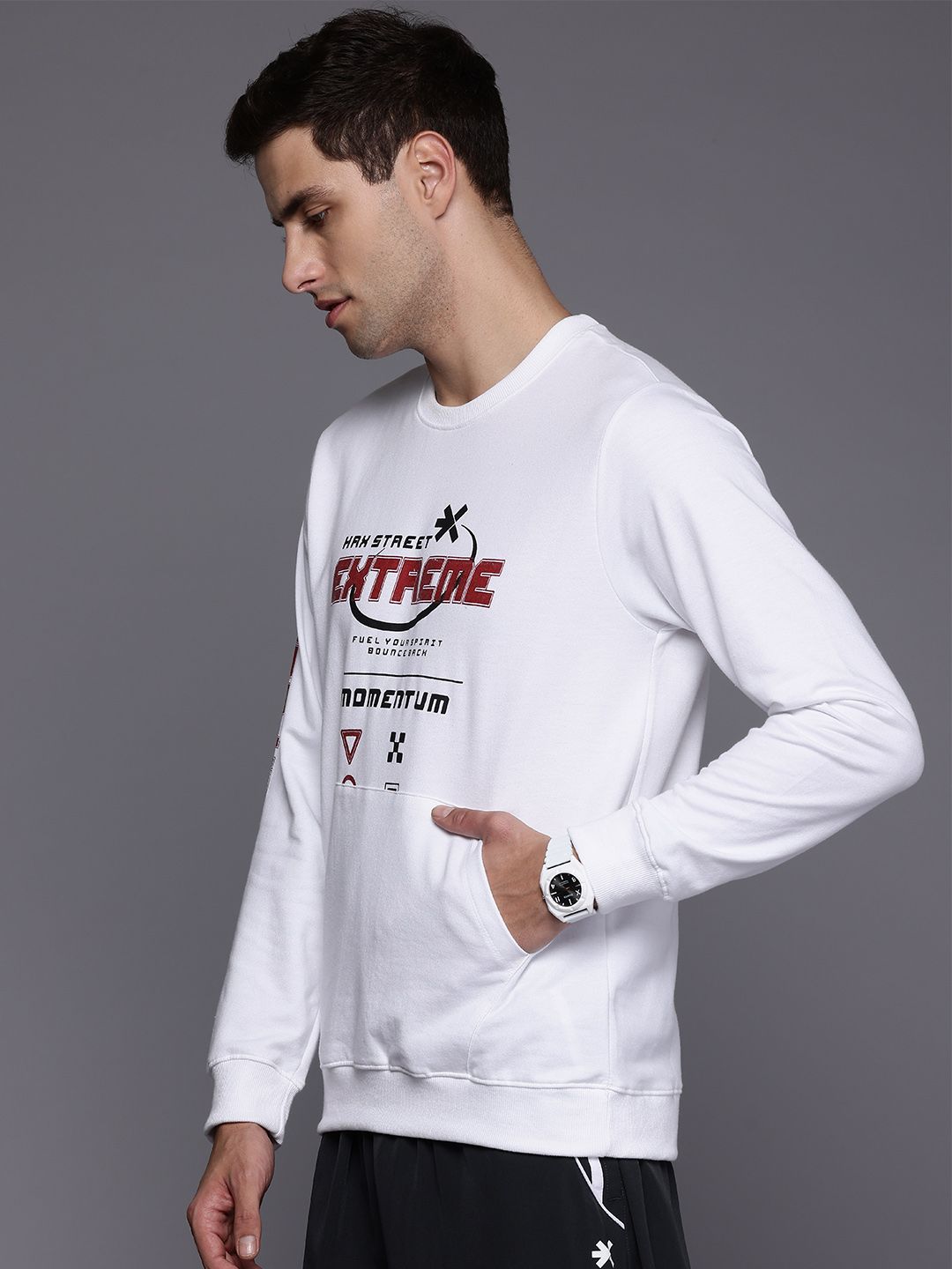 HRX by Hrithik Roshan Regular Typography Printed Sweatshirt