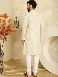 SOJANYA Motif Etnik Sulam Kurta Kapas Tulen Biasa Dengan Churidar
