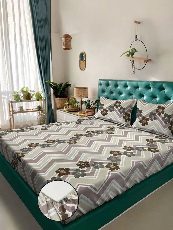 Moda Rapido X KLOTTHE Berwarna Bunga 300 TC Cadar King dengan 2 Sarung Bantal