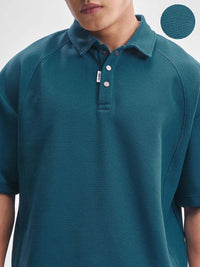 Highlander Polo Collar Drop-Shoulder Lengan T-Shirt Besar