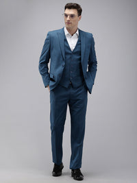 Park Avenue Reka Bentuk Self Textured Single Breasted Fit Regular 3 Piece Party Suits