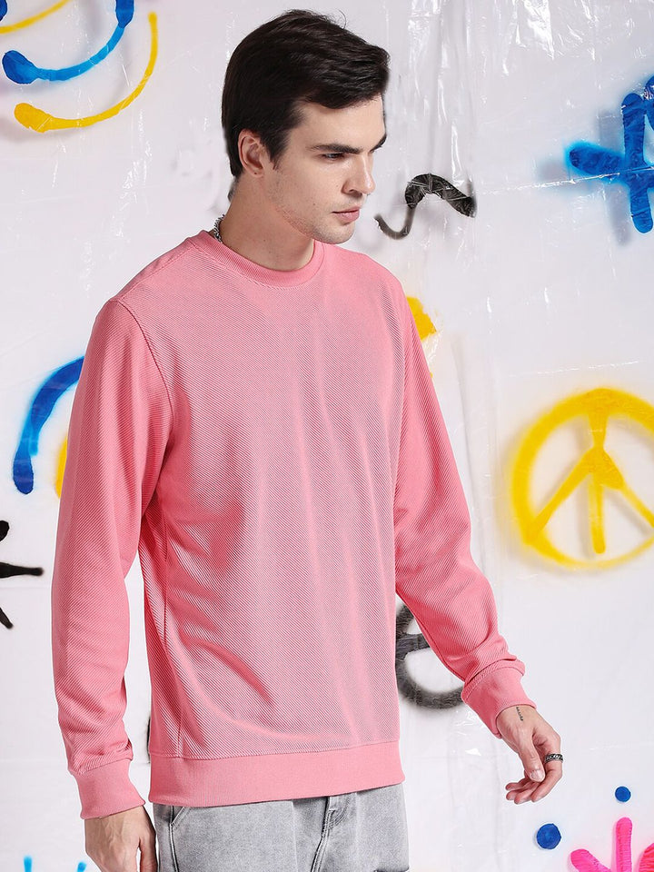 The Indian Garage Co Self Design Textured Long Sleeve Pullover Sweatshirt