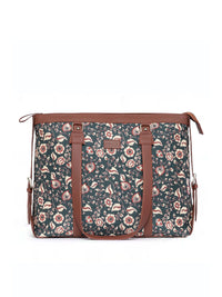 ZOUK Women Floral Printed Kalamkari Structured Laptop Shoulder Bag