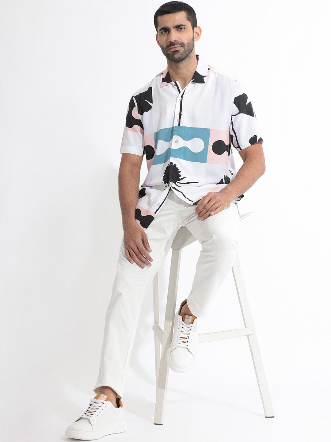RARE RABBIT Men Ansel Slim Fit Abstract Printed Shirt