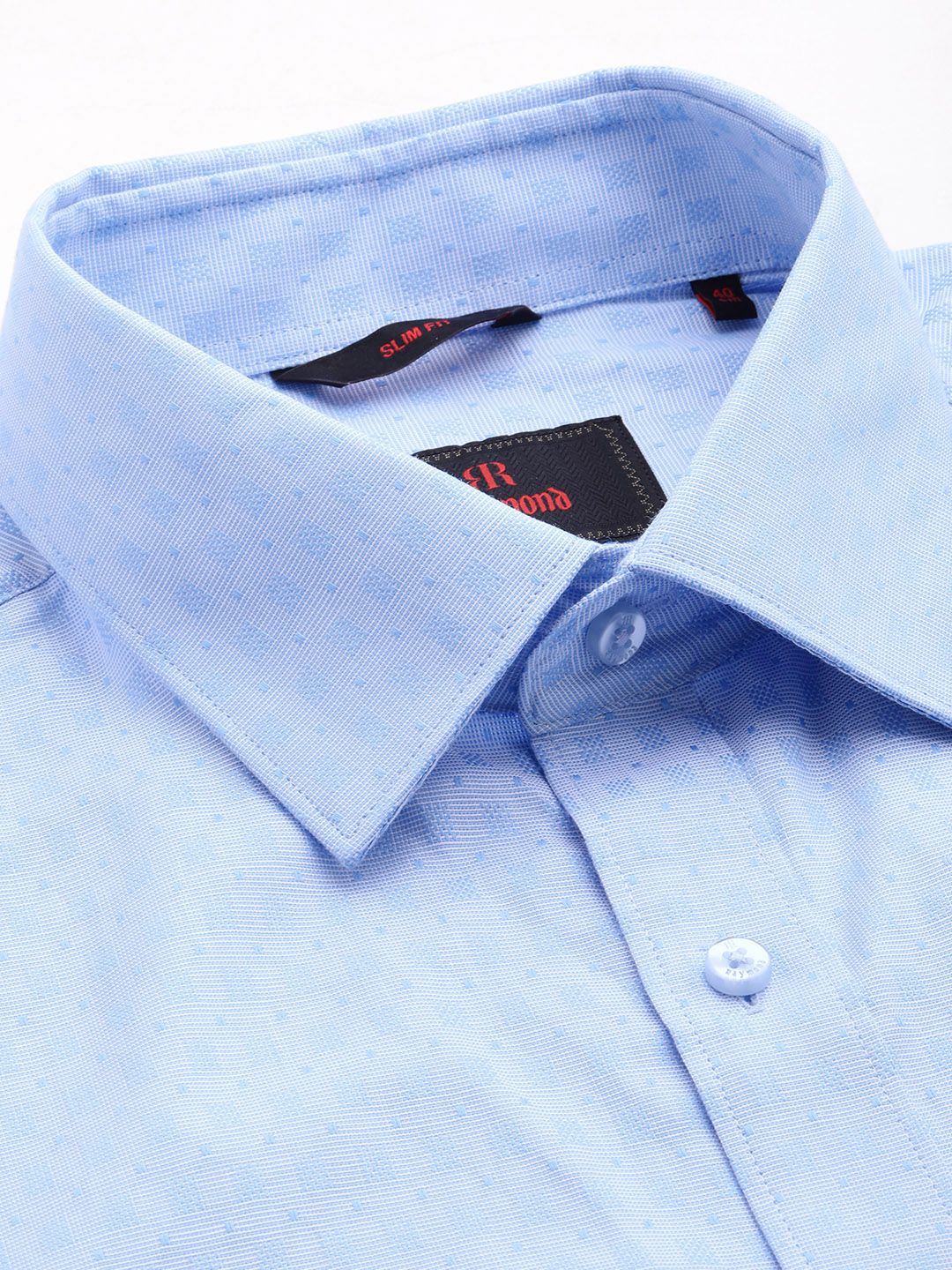 Raymond Textured Slim Fit Pure Cotton Formal Shirt