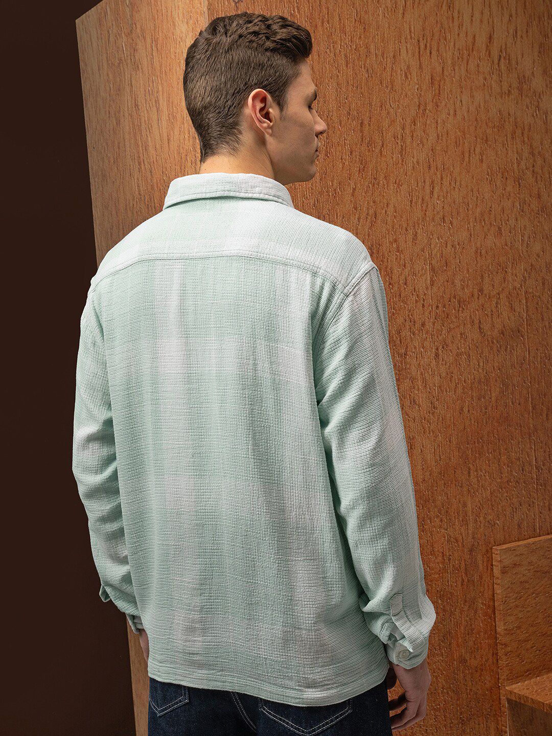 LOCOMOTIVE Premium Dobby Textured Checked Utility Pocket Overshirt